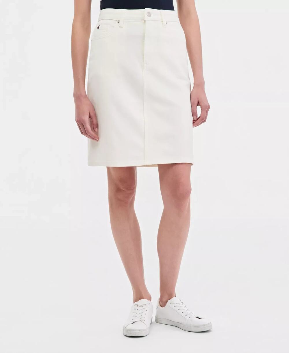 Tommy Hilfiger Women's Denim Skirt White Size 8 0307